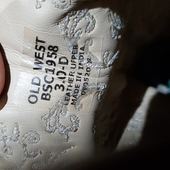 OLD WEST YOUTH KIDS WESTERN BOOTS SIZE 3 - Picture 14 of 14